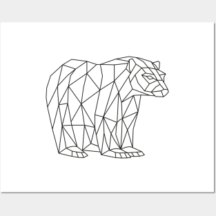 Low poly origami bear Posters and Art